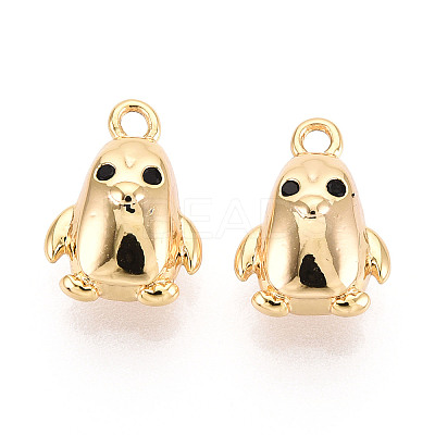 Brass Micro Pave Clear Cubic Zirconia Pendants KK-T078-12G-1