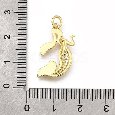 Brass Micro Pave Clear Cubic Zirconia Pendants KK-F899-06G-1