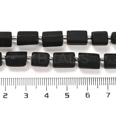 Frosted Natural Black Tourmaline Beads Strands G-G068-A26-01-1