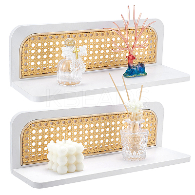 2Pcs Wood Floating Shelves AJEW-WH0643-179-1