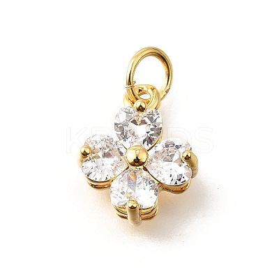 Brass Micro Pave Cubic Zirconia Pendants KK-V008-11G-04-1