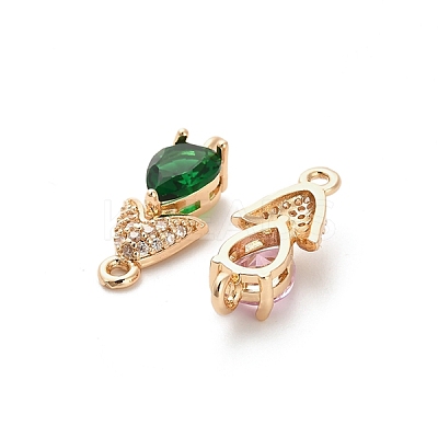 Glass Teardrop Connector Charms KK-M314-14KCG-1