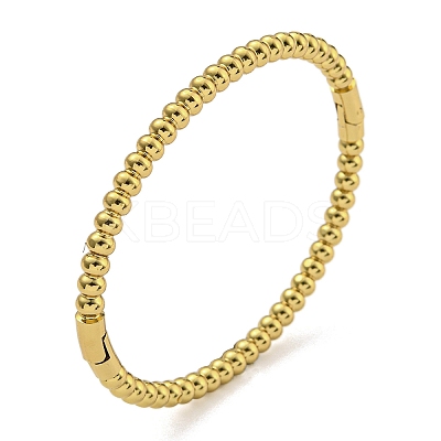 PVD Vacuum Plating 202 Stainless Steel Beaded Hinged Bangles for Women Men BJEW-M317-06C-G-1