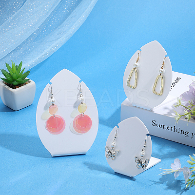 3Pcs 3 Sizes Leaf Shaped Acrylic Slant Back Jewelry Single Pendant Necklace Display Stands ODIS-SC0001-06-1