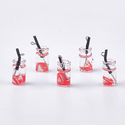 Glass Bottle Pendants CRES-N017-06E-1