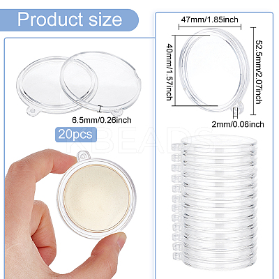 20Pcs Transparent Acrylic Big Pendants FIND-FG0002-10-1