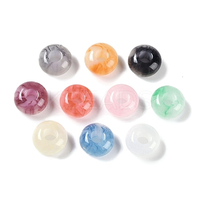 Two Tone Resin European Beads X-RESI-F055-09-1