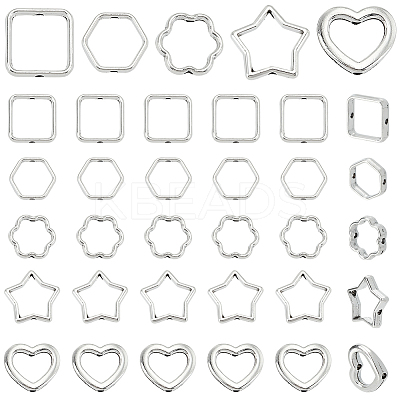 150Pcs 5 Styles Alloy Bead Frame FIND-SP0005-46-1