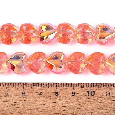 Electroplate Transparent Glass Beads Strands EGLA-N056-01A-09-1