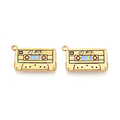 304 Stainless Steel Enamel Pendants X-STAS-N124-20G-1