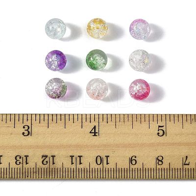 180Pcs 9 Colors Transparent Spray Painted Crackle Glass Beads GLAA-FS0002-44-1