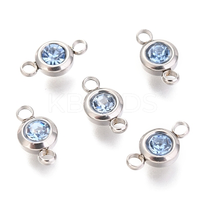 304 Stainless Steel Rhinestone Links Connectors LS-STAS-P237-17P-15-1