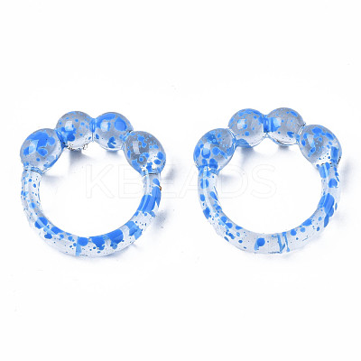 Spotted Chunky Transparent Acrylic Finger Ring RJEW-S045-132-1