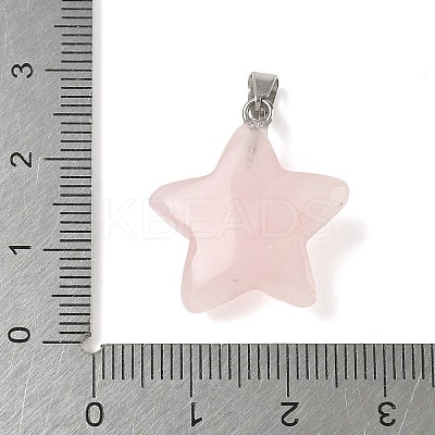 Natural Rose Quartz Pendants G-P599-06P-04-1