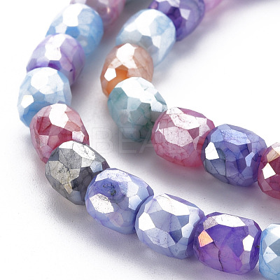 Opaque Baking Paint Glass Beads Strands EGLA-N006-008-B01-1