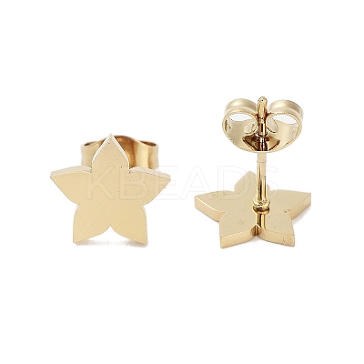 PVD Vacuum Plating 304 Stainless Steel Stud Earrings for Women EJEW-A048-46G-G-1