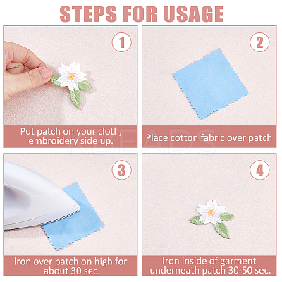 20Pcs 2 Styles Flower Embroidery Cloth Sew on Appliques PATC-FH0001-20-1