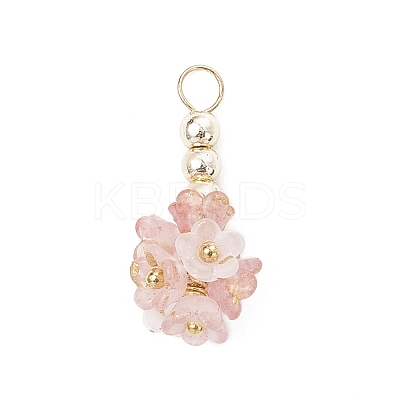 12Pcs Flower Transparent Acrylic Pendants PALLOY-JF03895-1