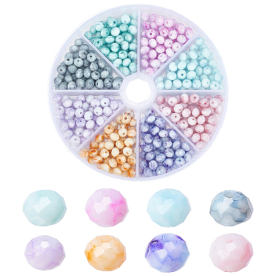 400Pcs 8 Colors Opaque Baking Paint Glass Beads Strands EGLA-PH0001-28-1