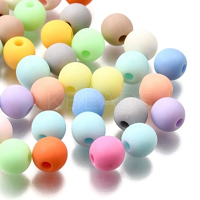 Frosted Opaque Acrylic Beads OACR-S071-03A-1