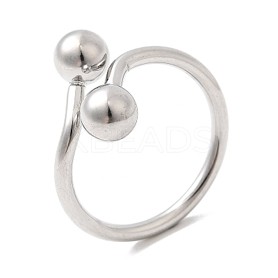 304 Stainless Steel Open Cuff Rings for Women RJEW-K313-19P-1