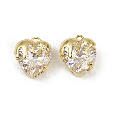 Brass Micro Pave Cubic Zirconia Charms KK-R226-06G-05-1