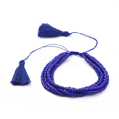 Adjustable Glass Seed Beads Braided Bead Bracelets BJEW-JB04777-1