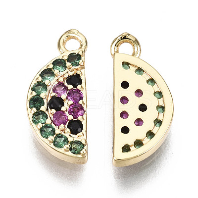 Brass Micro Cubic Zirconia Charms X-KK-N231-154-NF-1
