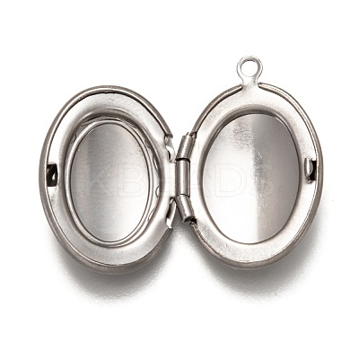 Non-Tarnish 316 Stainless Steel Locket Pendants X-STAS-O135-05P-1