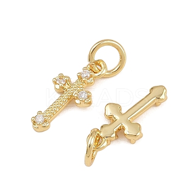 Brass Micro Pave Cubic Zirconia Pendants KK-A269-27G-1