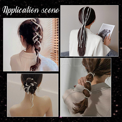 4Pcs 4 Styles Plastic Pearl with Iron Hair Clips OHAR-GF0001-36-1