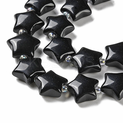 Natural Black Obsidian Beads Strands G-NH0005-022-1