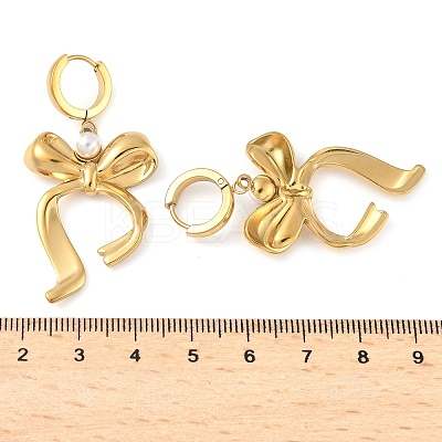 304 Stainless Steel Bowknot Hoop Earrrings LS-EJEW-U065-04G-1