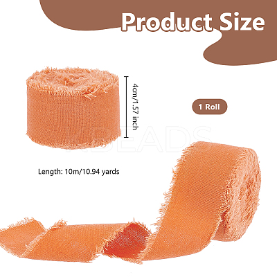 10M Polyester Frayed Ribbon OCOR-WH0094-01C-1