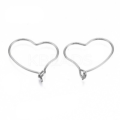 304 Stainless Steel Hoop Earring Findings STAS-S117-010A-01-1
