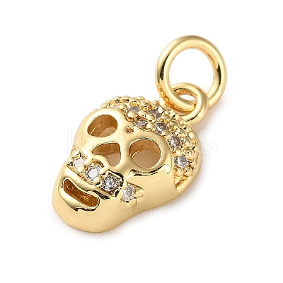 Brass Micro Pave Cubic Zirconia Charms KK-I383-08G-04-1