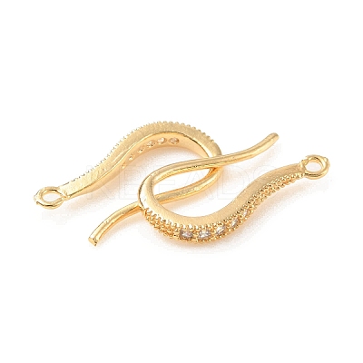 Brass with Crystal Rhinestone Earring Hooks KK-C024-20G-1