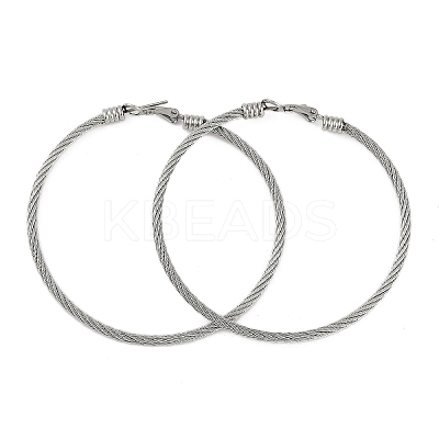 304 Stainless Steel Ring Hoop Earrings for Women EJEW-M023-08B-1
