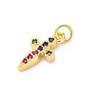Brass Micro Pave Cubic Zirconia Pendants KK-S510-17G-1
