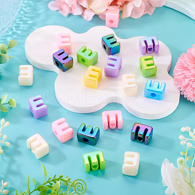 20Pcs UV Plating Opaque Acrylic European Beads OACR-TADJ0001-16E-1