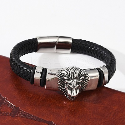 Braided Microfiber Leather Cord Bracelets BJEW-D304-19AS-01-1
