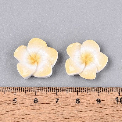 Plumeria Flower Opaque Resin Cabochons CRES-T025-30B-02-1
