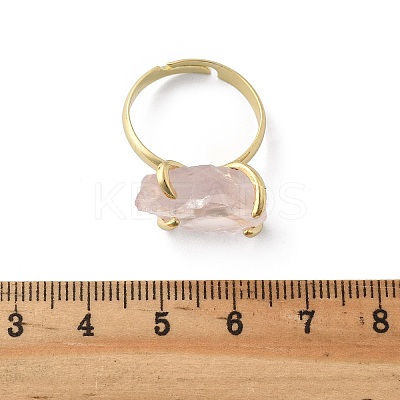 Natural Rose Quartz Finger Rings RJEW-B122-01G-06-1
