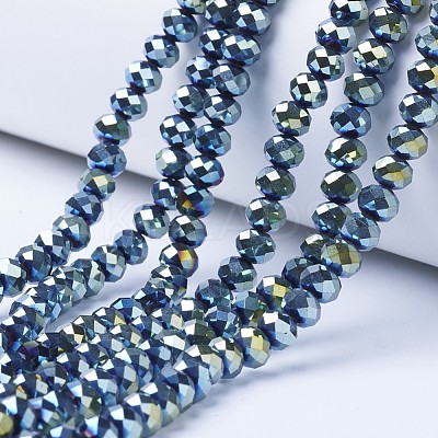 Electroplate Transparent Glass Beads Strands EGLA-A034-T10mm-UA09-1