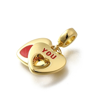 Brass Enamel Pendants KK-P295-05G-02-1