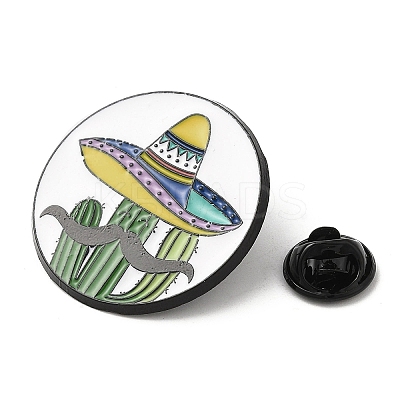 Cactus with Hat Enamel Pin JEWB-H013-01EB-03-1
