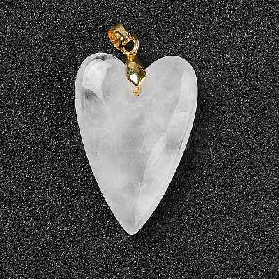 Natural Quartz Crystal Pendants X-G-E570-01G-12-1