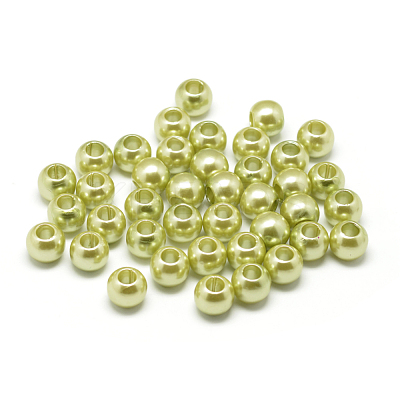 ABS Plastic Imitation Pearl European Beads MACR-R530-12mm-A48-1
