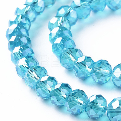 Electroplate Glass Beads Strands EGLA-T025-01C-1
