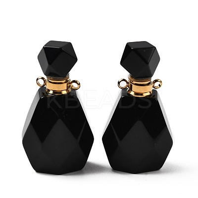 Natural Obsidian Perfume Bottle Pendants G-B149-02G-04-1